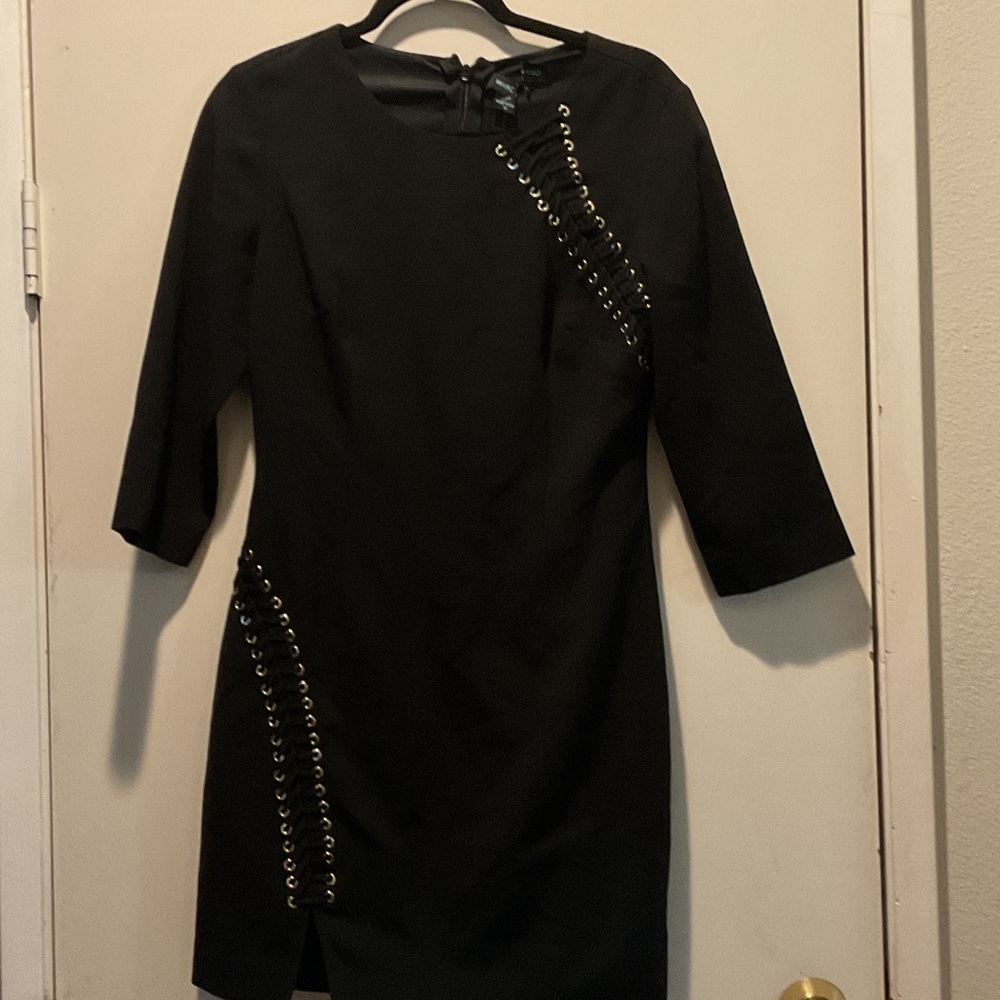 Marciano Black Eyelet-Lace Mini Dress